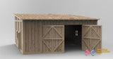 Wooden shed terrain model view 1