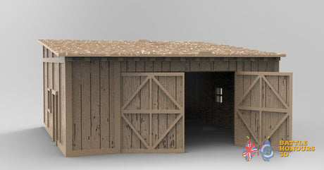 Wooden shed terrain model view 1