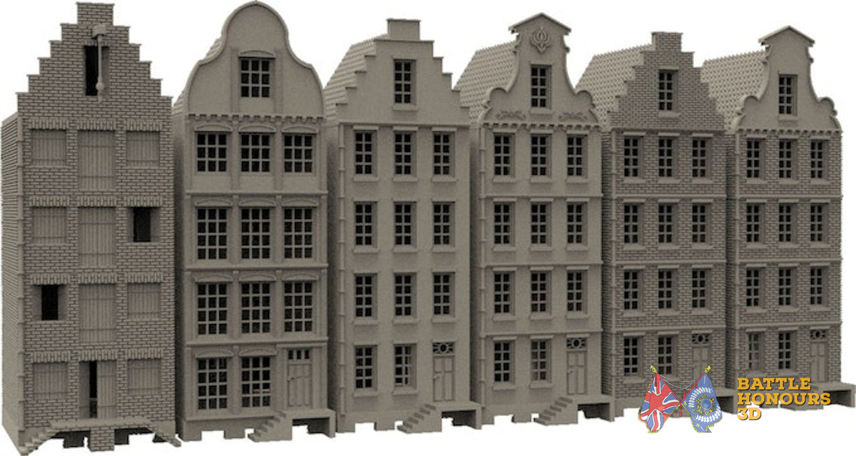 Large set of Dutch townhouses terrain model view 2