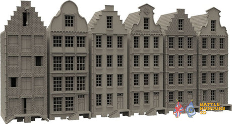 Large set of Dutch townhouses terrain model view 2