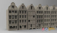 Large set of Dutch townhouses terrain model view 1