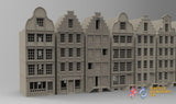 Large set of Dutch townhouses terrain model view 1