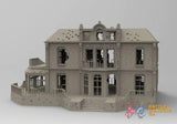 Damaged Hotel Hartenstein Arnhem terrain model view 2