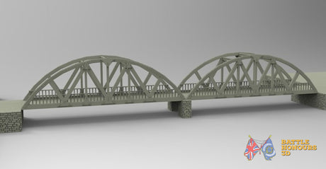 Semi-circular steel bridge terrain model view 2