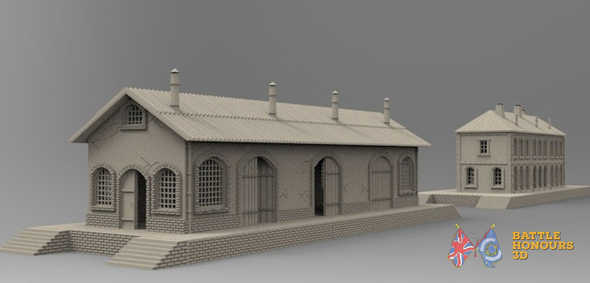 Train station shed terrain model view 2
