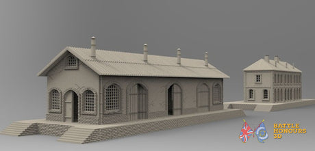Train station shed terrain model view 2