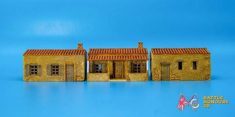 Mediterranean rural buildings terrain model view 3