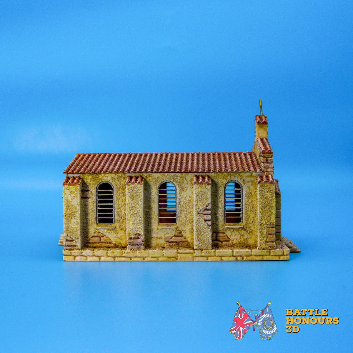 Mediterranean small church terrain model view 7