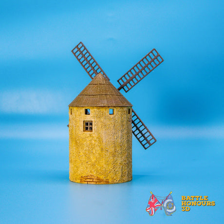 Mediterranean windmill terrain model view 3