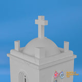 Badajoz Church with Tower terrain model view 8