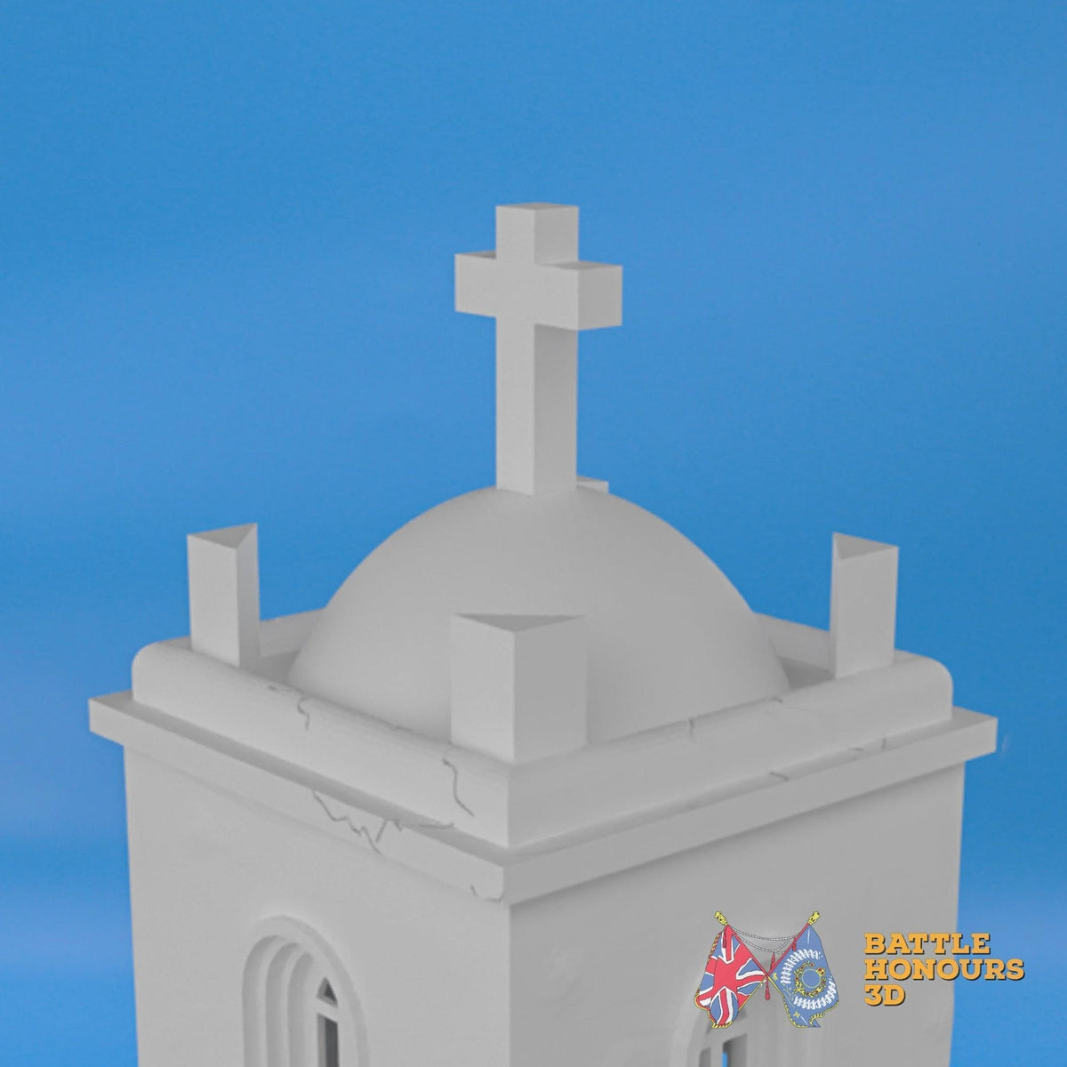 Badajoz Church with Tower terrain model view 8