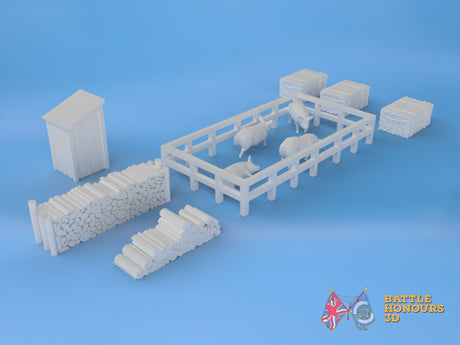 Farmyard accessories terrain model view 2