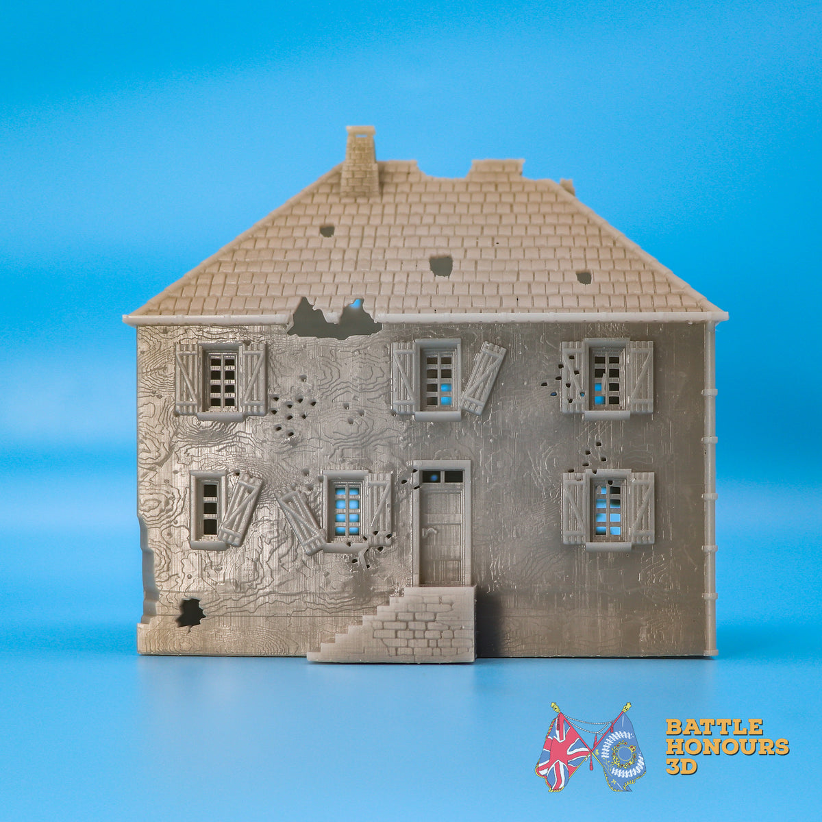 Damaged Saint Privat House 2 terrain model view 1