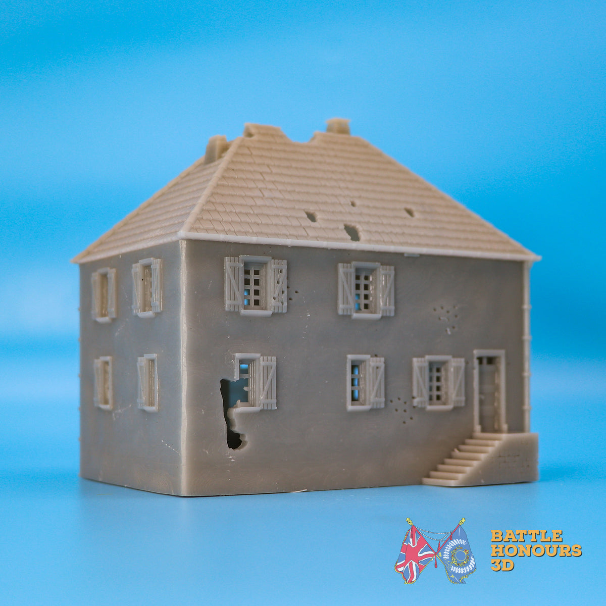 Damaged Saint Privat House 2 terrain model view 3