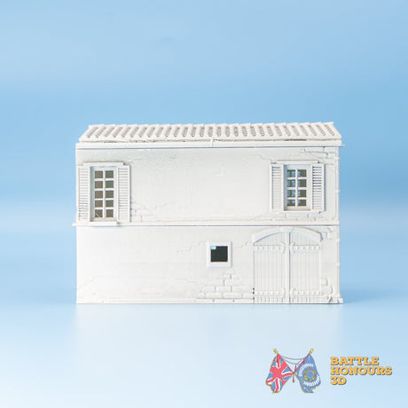Mediterranean barn building terrain model view 1